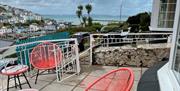 Patio area and view from 11 North View Road, Brixham