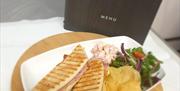 Panini and salad served at Chandlers, Torbay Road, Paignton