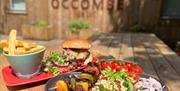 Freshly prepared food at Occombe Farm Cafe, alfresco dining, Torbay Coast and Countryside Trust