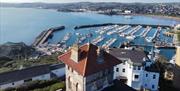 Vane Tower overlooking Torquay harbour and Tor Bay