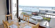 Dining area with view, 2 Dolphin Court, Overgang, Brixham, Devon