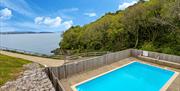 Shared outdoor swimming pool, 1 Curlew, Brixham, Devon