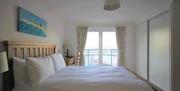 Double bedroom with juliette balcony, 51 Moorings Reach, Brixham