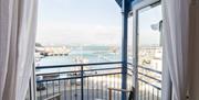 Balcony with view, 62 Moorings Reach, Brixham, Devon