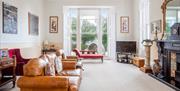 Elegant living room at Rosa Pines apartment, Torquay