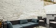 Outside seating area, Angels Retreat, Windmill Hill, Brixham