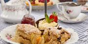 images of cream tea and sandwiches and Angles tea room
