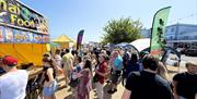 Food being served at Babbacombe Fayre, Torquay