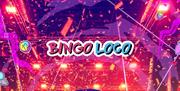 brightly coloured background with the logo