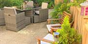 Patio seating at The Briars, Sands Road, Paignton