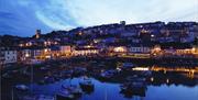 Night time view, Harbour View, King Street, Brixham, Devon