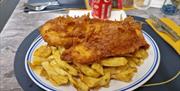 Fish and Chips meal served at The Chippy, Seaway Road, Paignton