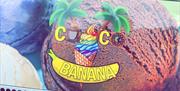 Ice cream at Co-Co Banana kiosk, Brixham harbourside