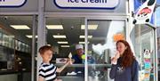 Takeaway ice cream from  The Corner Chippy, Paignton, Devon