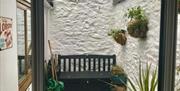 Courtyard with seat, Fisherman's, 12 Higher Street, Brixham