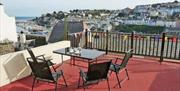 Outside seating with view, Harbour Watch, 48 Prospect Road, Brixham, Devon