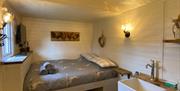 Double bedroom, Shepherd hut at Hillside Hideaways, Paignton