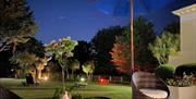 Garden at night, Howden Court Hotel, Torquay, Devon