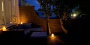 Back garden at night after a sunny day