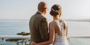 Just married couple viewing the bay from Wedding Open Days - The Imperial Hotel