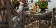 Outdoor seating, Kings Lodge, Torquay, Devon