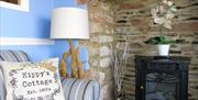 Lounge with cosy fireplace, Kippys Cottage, King Street, Brixham