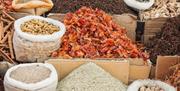 Spice selection at Malabar Lounge, Torquay, Devon