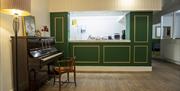 Reception area with piano, Maycliffe Hotel, St Lukes Road North, Torquay, Devon