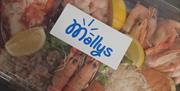 Takeaway seafood meal, Molly's, Paignton Harbour, Paignton, Devon