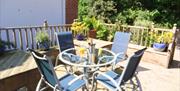 Outside seating area at Hotel Peppers, Torquay, Devon