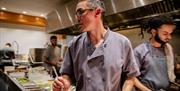 Barry George in the kitchen at Cantina, Goodrington Beach. Part of England's Seafood FEAST.