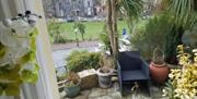 Outside seating and view, The Palms Hotel, Torquay, Devon