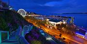 Looking at the Princess Theatre from rock walk in Torquay, Devon