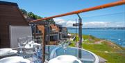 Balcony and view, Puffin 4, The Cove, Brixham, Devon