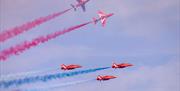 Red Arrows display at the English Riviera Airshow, Paignton, Devon