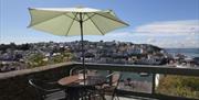 Decking area with sea view, Sea View Cottage, North View Road, Brixham, Devon