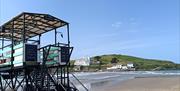 Sea tractor on the sand at Burgh Island