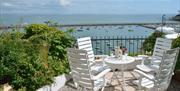 Outside Seating and view from Seaside Stories, Furzeham Road, Brixham