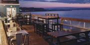 Outside seating, Shoals Restaurant on the Lido, Berry Head Road, Brixham, Devon