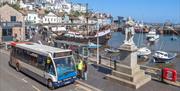 Stagecoach bus on Brixham harbourside