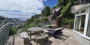 Outside seating with view, Rock House, Torquay, Devon