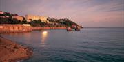 View of The Imperial Torquay as the sunsets over the English Riviera