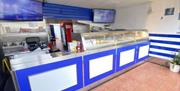 Serving counter inside The Torquay Fryer, Union Street, Torquay