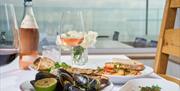 Dining with a sea view, Upper Deck Bistro, Preston, Paignton, Devon