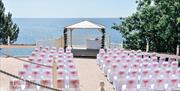 The Osborne Hotel Wedding Fair picture of outside seating overlooking the Meadfoot Beach