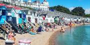 Beach huts at Livermead Beach, Torquay, Devon