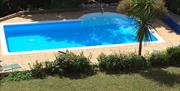 Outside swimming pool at Crofton House Hotel, Torquay, Devon