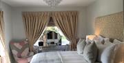 Room 7 en-suite bedroom with views over the garden & playing fields @ The Station  Guest House, Churston Ferrers, Nr Brixham, Devon