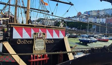 Bow of Golden Hind Museum Ship, Brixham, Devon