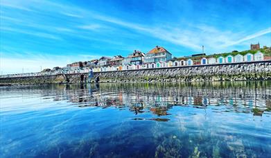 View from the sea inland at Preston Sands, Paignton